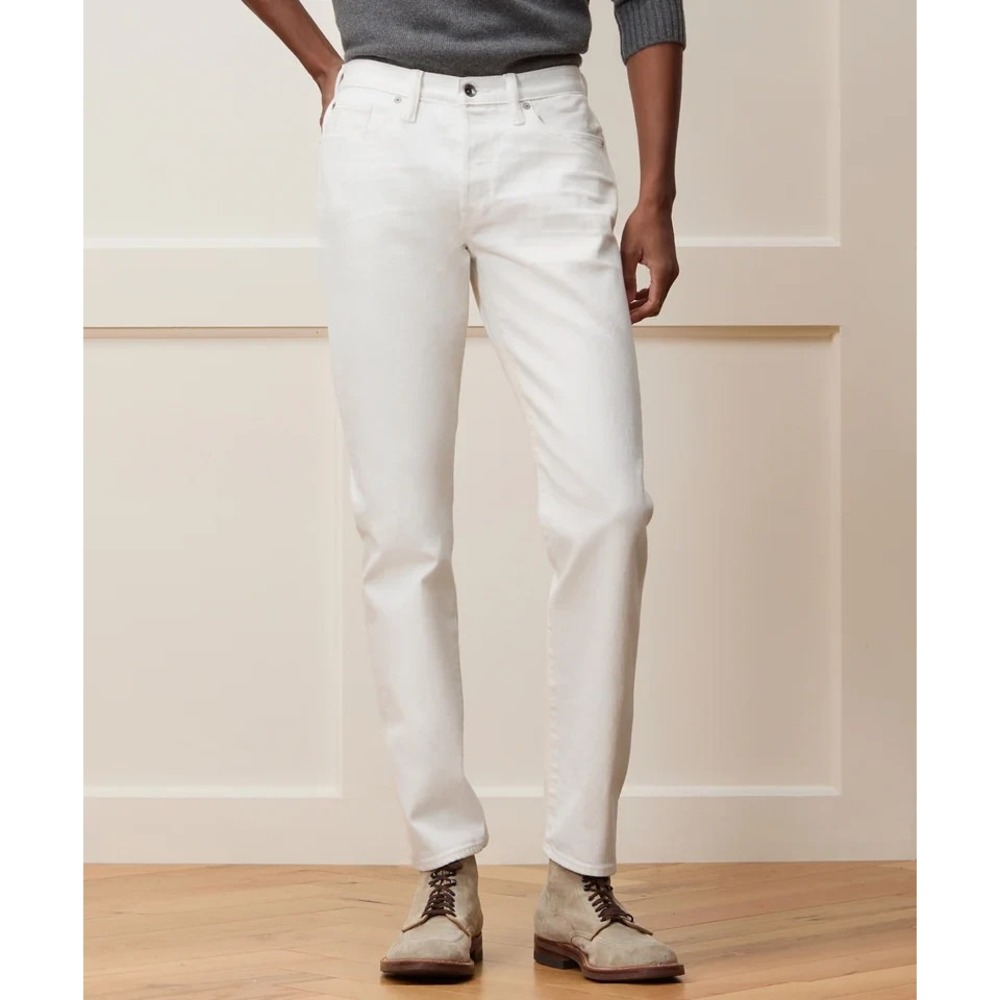 Todd Snyder Slim Japanese Selvedge Stretch Jeans in White Men 34x33 NWOT $298